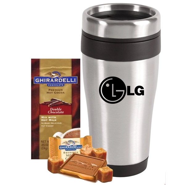 Tumbler with Ghirardelli Cocoa & Chocolate Square... from ASI 89971 Stuff A Mug