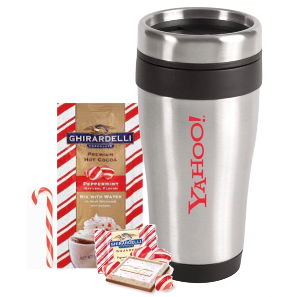 Tumbler with Ghirardelli Peppermint Cocoa & Chocolate Square... from ASI 89971 Stuff A Mug
