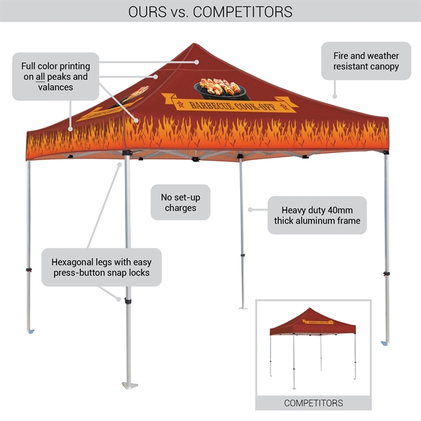 Custom Full Color Digital 10' Heavy Duty Hexagon Canopy Tent... from ASI 80228 Quinn
