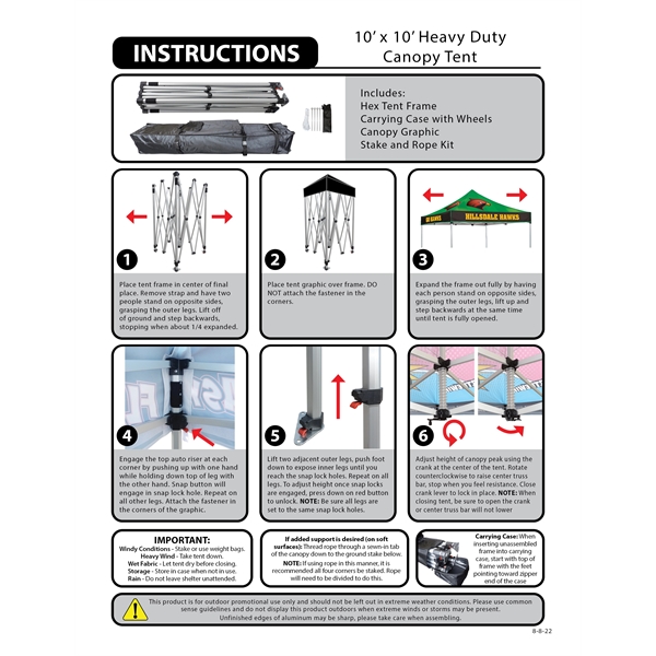 Custom Full Color Digital 10' Heavy Duty Hexagon Canopy Tent... from ASI 80228 Quinn