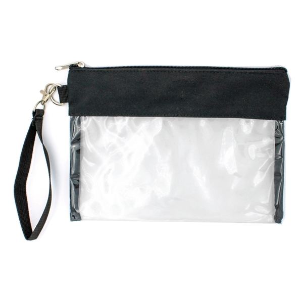 Clear vinyl PVC wallet wristlet with main zippered compartment and detachable... from ASI 57655 STOPNGO Line