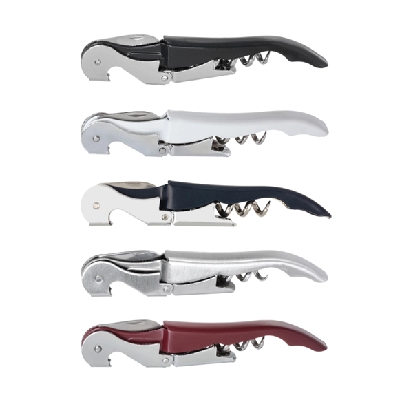 Waiter's double-hinged corkscrew with a stainless steel blade and bottle opener.... from ASI 57655 STOPNGO Line