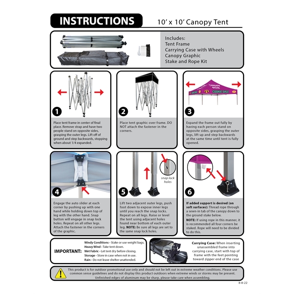Custom Full Color Digital 10' Square Canopy Tent... from ASI 80228 Quinn
