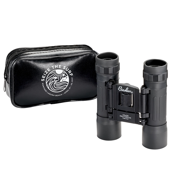 10 x 25 power roof prism binocular with black armored body,... from ASI 46170 Compass Industries Inc