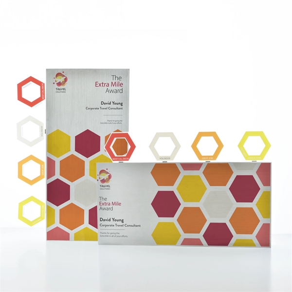 This sleek aluminum design provides ample imprint room for your digital... from ASI 93986 Visions/Awardcraft