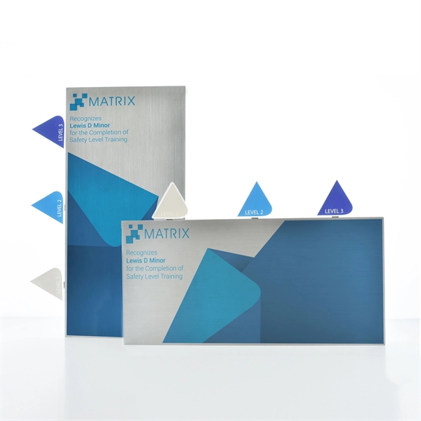 This sleek aluminum design provides ample imprint room for your digital... from ASI 93986 Visions/Awardcraft