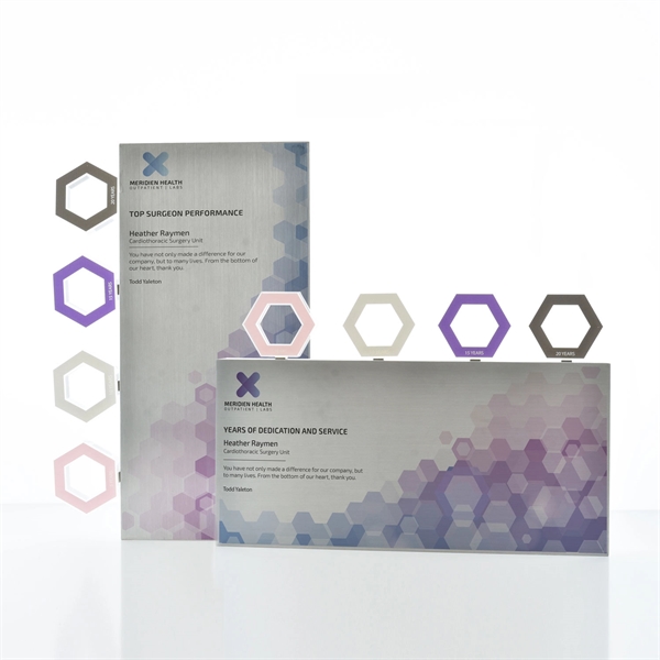 This sleek aluminum design provides ample imprint room for your digital... from ASI 93986 Visions/Awardcraft