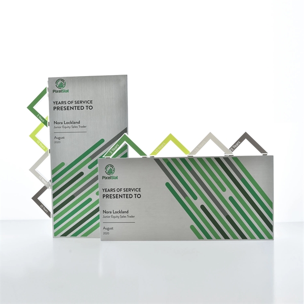 This sleek aluminum design provides ample imprint room for your digital... from ASI 93986 Visions/Awardcraft