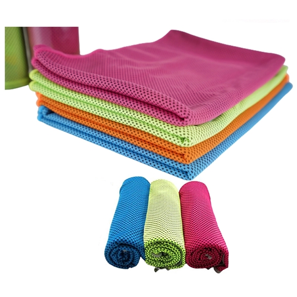Fiber cation cooling towel in plastic bottle + free full color... from ASI 37218 Athena Promo (tm)