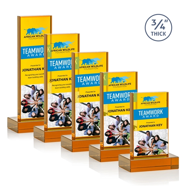 The Marvelous Hathaway Award features a striking Amber Crystal Tower mounted... from ASI 84592 St Regis Group / St Regis