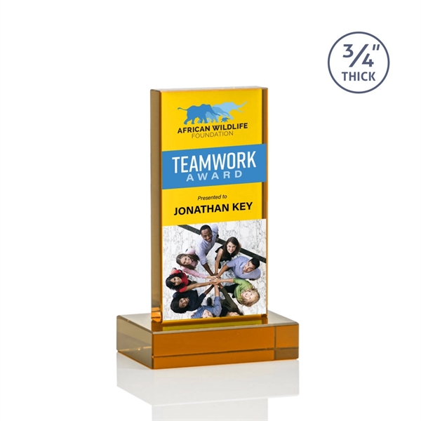 The Marvelous Hathaway Award features a striking Amber Crystal Tower mounted... from ASI 84592 St Regis Group / St Regis