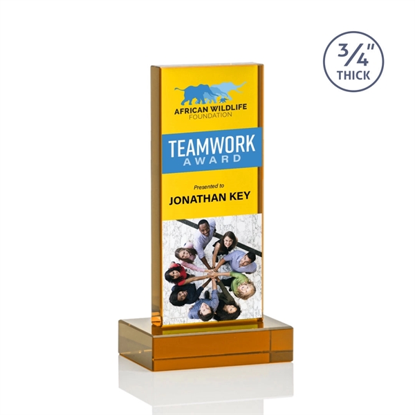 The Marvelous Hathaway Award features a striking Amber Crystal Tower mounted... from ASI 84592 St Regis Group / St Regis