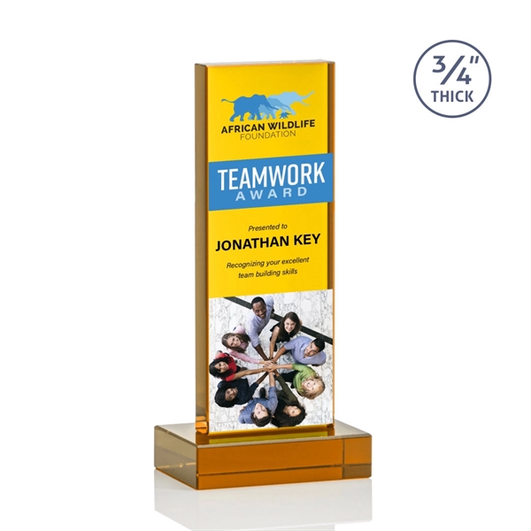 The Marvelous Hathaway Award features a striking Amber Crystal Tower mounted... from ASI 84592 St Regis Group / St Regis