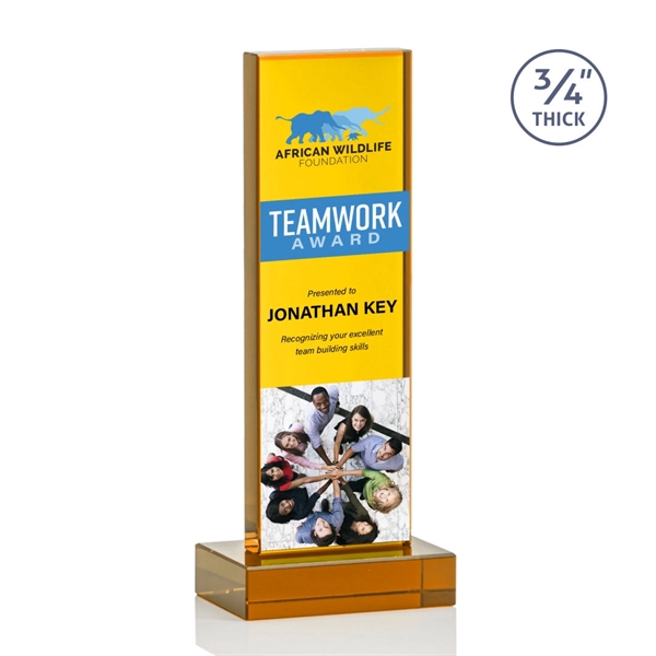 The Marvelous Hathaway Award features a striking Amber Crystal Tower mounted... from ASI 84592 St Regis Group / St Regis