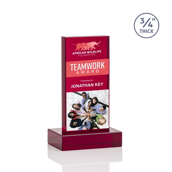 The Marvelous Hathaway Award features a striking Ruby Crystal Tower mounted... from ASI 84592 St Regis Group / St Regis