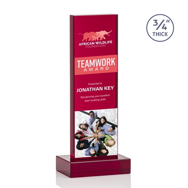 The Marvelous Hathaway Award features a striking Ruby Crystal Tower mounted... from ASI 84592 St Regis Group / St Regis