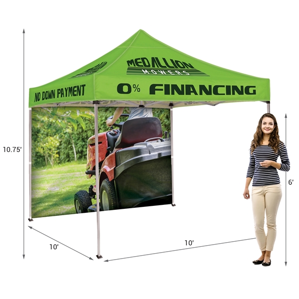 Custom full color digital 10' square canopy tent with one full... from ASI 80228 Quinn
