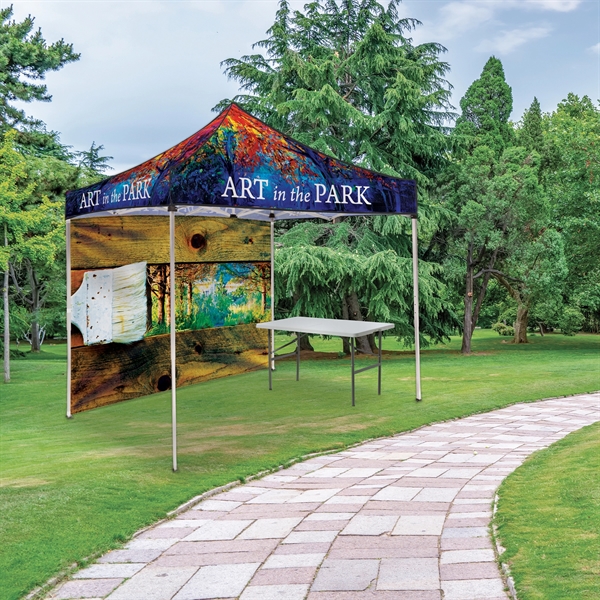 Custom full color digital 10' square canopy tent with one full... from ASI 80228 Quinn