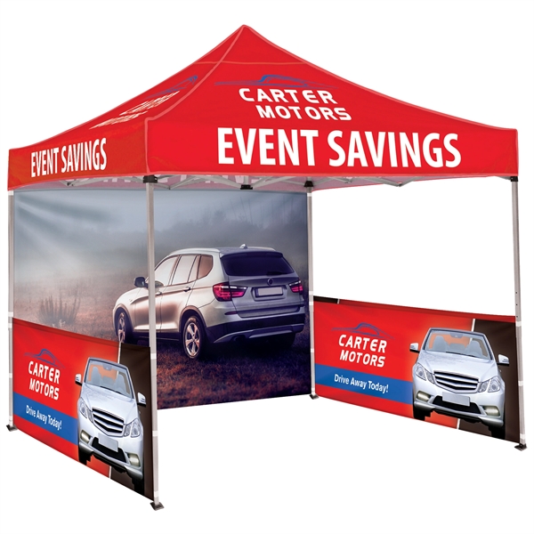 Custom full color digital 10' square canopy tent with one full... from ASI 80228 Quinn