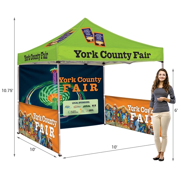 Custom full color digital 10' square canopy tent with one full... from ASI 80228 Quinn