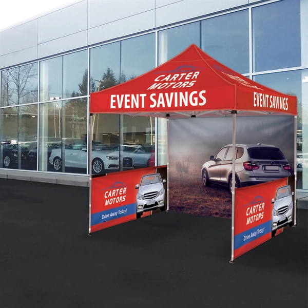 Custom full color digital 10' square canopy tent with one full... from ASI 80228 Quinn