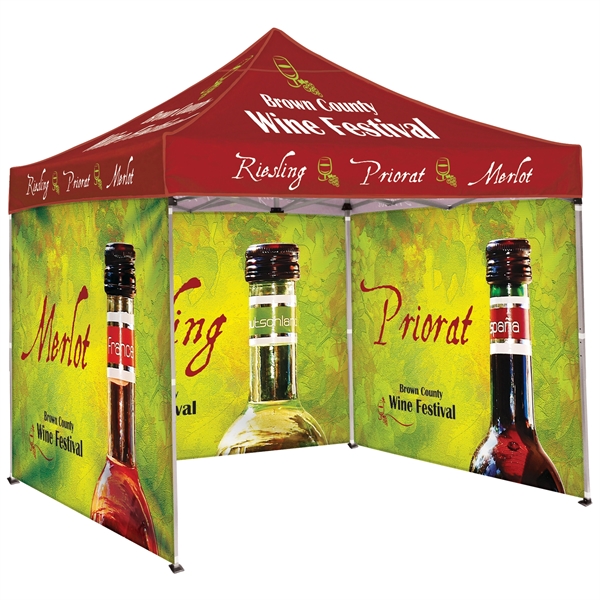 Custom full color digital 10' square canopy tent with three full... from ASI 80228 Quinn
