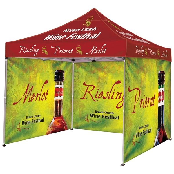Custom full color digital 10' square canopy tent with three full... from ASI 80228 Quinn