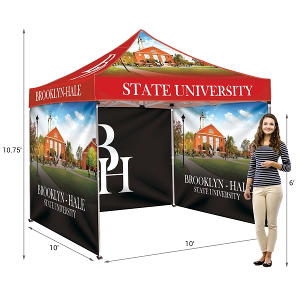 Custom full color digital 10' square canopy tent with three full... from ASI 80228 Quinn