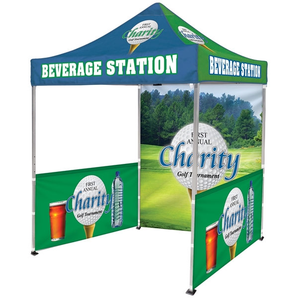Custom full color digital 6.5' square canopy tent with one full... from ASI 80228 Quinn