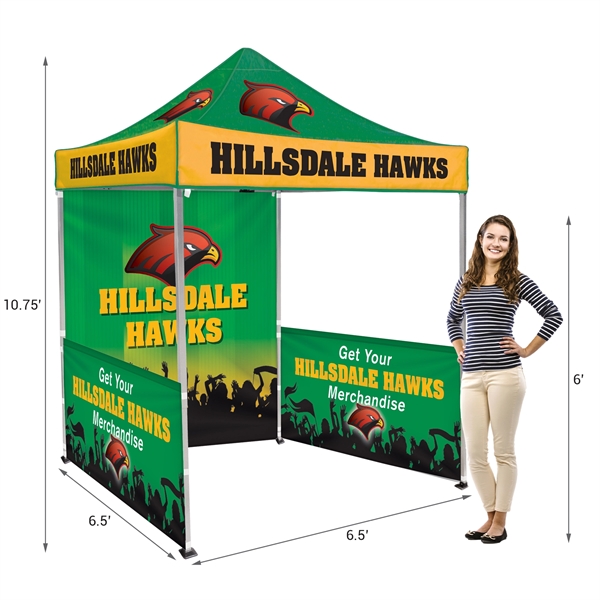 Custom full color digital 6.5' square canopy tent with one full... from ASI 80228 Quinn