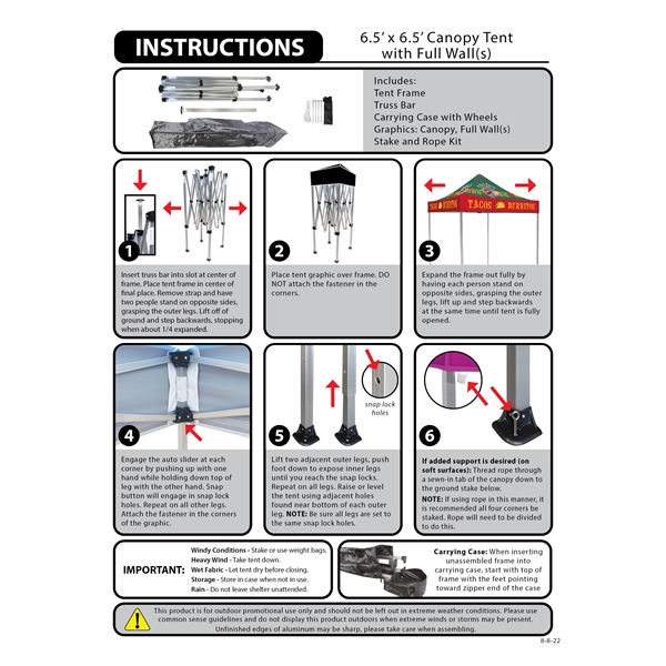 Custom Full Color Digital 6.5' Square Canopy Tent with Three Full... from ASI 80228 Quinn