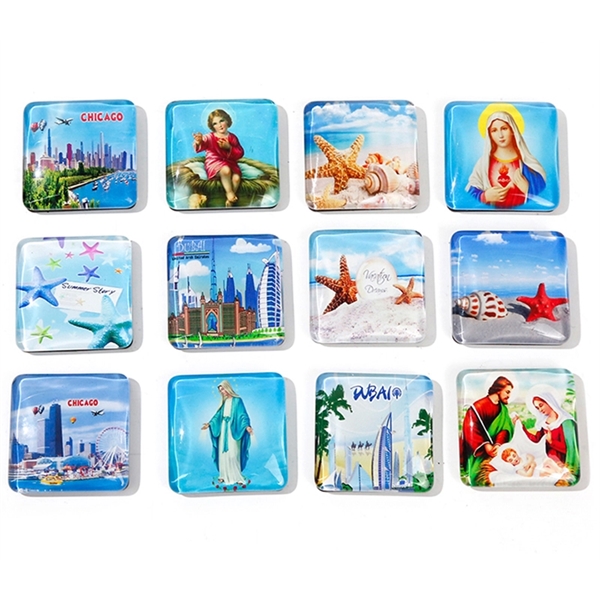 Customized glass fridge magnet plus custom full color imprint... from ASI 37218 Athena Promo (tm)