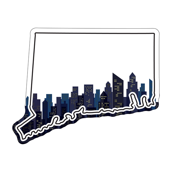 2.35"H x 2.97"W Connecticut State non-toxic magnet with Customization options.... from ASI 54040 Fey Promo / Magna-Tel by Fey