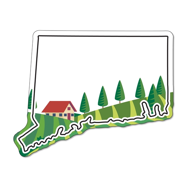 2.35"H x 2.97"W Connecticut State non-toxic magnet with Customization options.... from ASI 54040 Fey Promo / Magna-Tel by Fey
