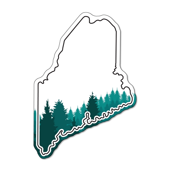 3.57"H x 2.51"W Maine State non-toxic magnet with Customization options.... from ASI 54040 Fey Promo / Magna-Tel by Fey