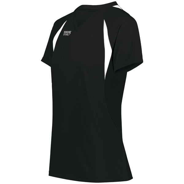 Ladies Color Cross Jersey with a v-neck collar.... from ASI 37461 Augusta Sportswear