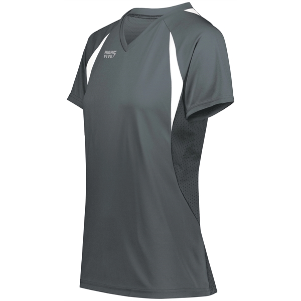 Ladies Color Cross Jersey with a v-neck collar.... from ASI 37461 Augusta Sportswear