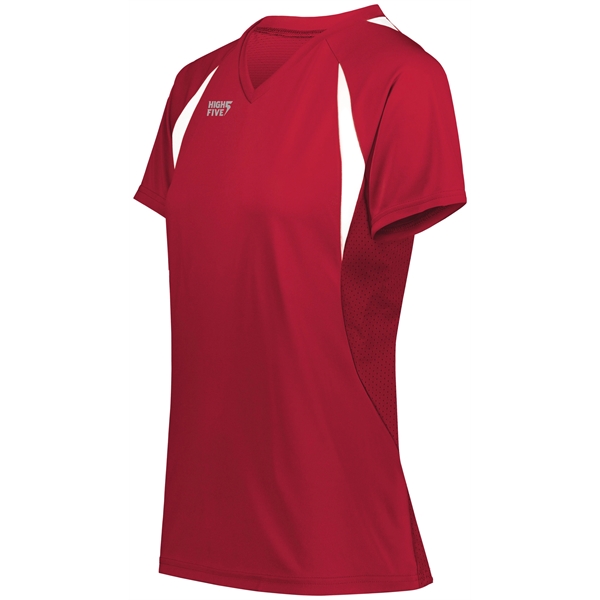 Ladies Color Cross Jersey with a v-neck collar.... from ASI 37461 Augusta Sportswear