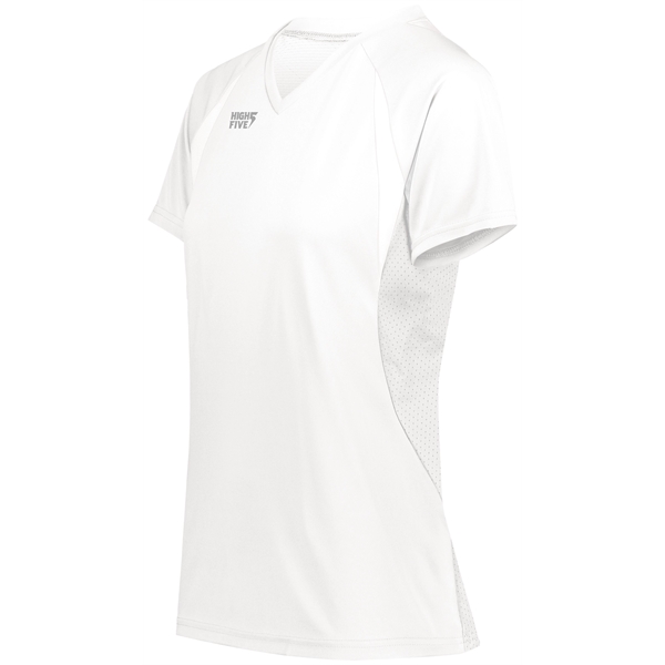 Ladies Color Cross Jersey with a v-neck collar.... from ASI 37461 Augusta Sportswear