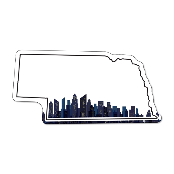 1.75"H x 3.53"W Nebraska State non-toxic, 35 mil magnet with full... from ASI 54040 Fey Promo / Magna-Tel by Fey