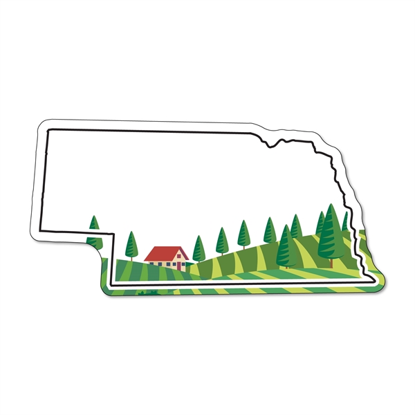 1.75"H x 3.53"W Nebraska State non-toxic, 35 mil magnet with full... from ASI 54040 Fey Promo / Magna-Tel by Fey