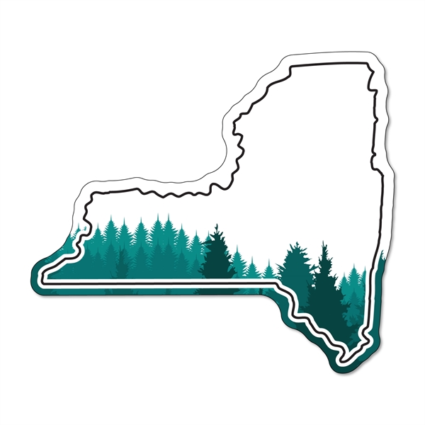 New York State shaped 35 mil, USA made, non-toxic white magnet... from ASI 54040 Fey Promo / Magna-Tel by Fey