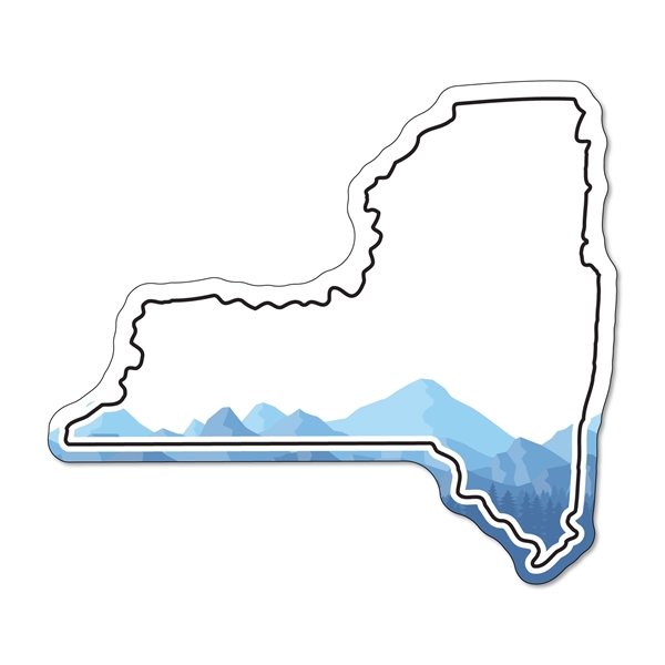 New York State shaped 35 mil, USA made, non-toxic white magnet... from ASI 54040 Fey Promo / Magna-Tel by Fey