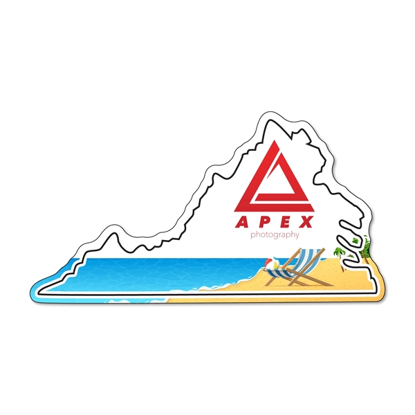 2.29"H x 4.25"W Virginia State non-toxic magnet with Customization options.... from ASI 54040 Fey Promo / Magna-Tel by Fey