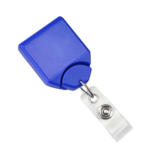 1.31" x 3.75" square plastic badge reel with clip and 34"... from ASI 62088 IDProductsource