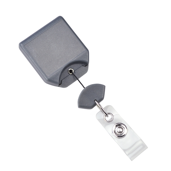 1.31" x 3.75" square plastic badge reel with clip and 34"... from ASI 62088 IDProductsource