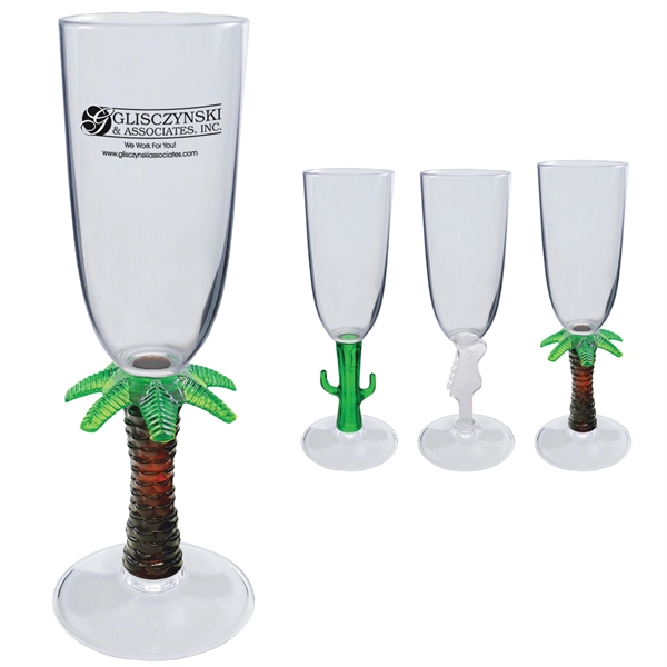 7 oz. Plastic Champagne Glass with choice of 8 novelty stem... from ASI 61952 Howw Mfg Co Inc / Howw USA