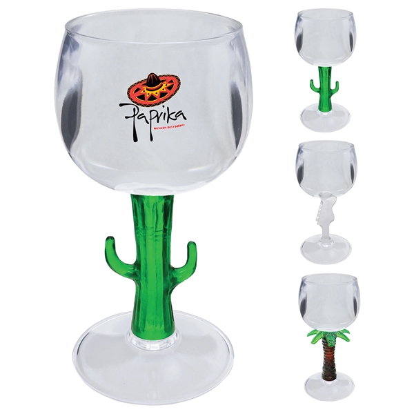 12 oz. Clear Plastic Goblet with choice of 8 novelty stem... from ASI 61952 Howw Mfg Co Inc / Howw USA