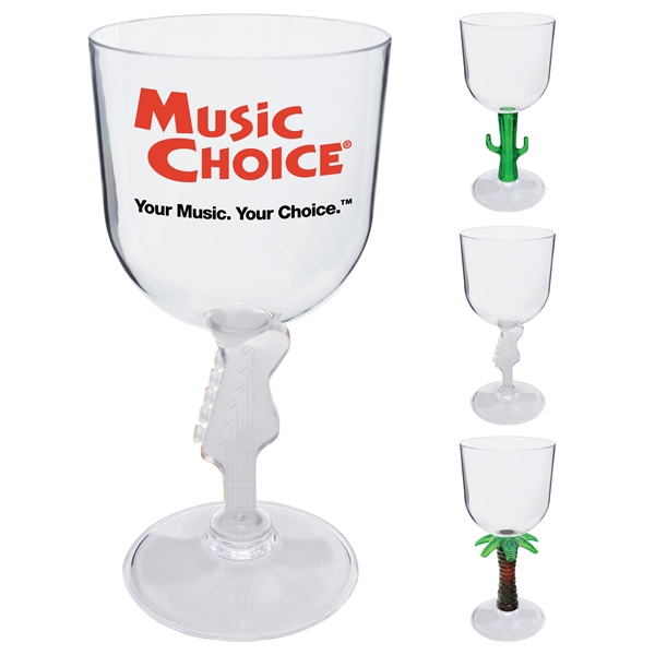 14 oz. Clear Plastic Goblet with choice of 8 novelty stem... from ASI 61952 Howw Mfg Co Inc / Howw USA