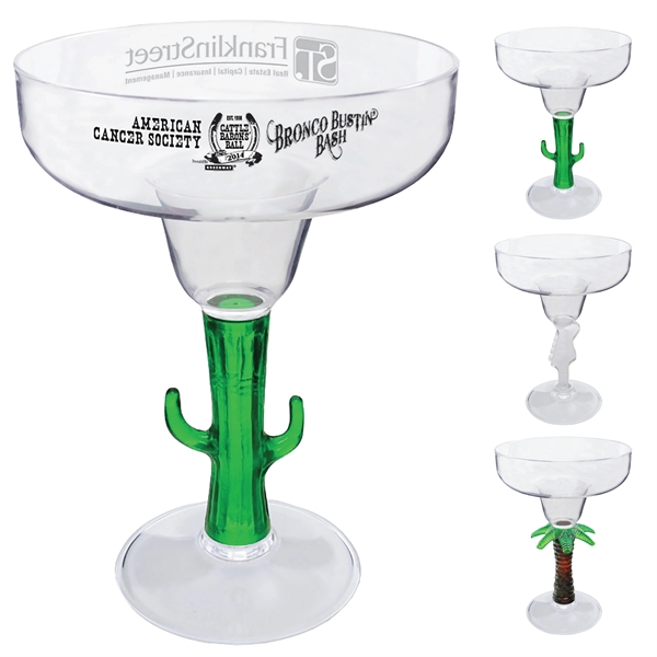 12 oz. Clear Plastic Margarita Glass with choice of 8 novelty... from ASI 61952 Howw Mfg Co Inc / Howw USA